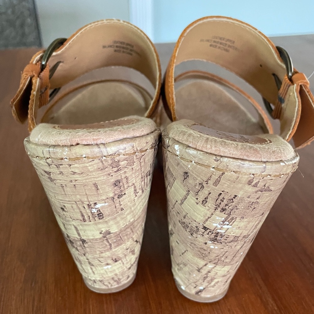 B.O.C. Born Cork Block Heel Strap Sandals Size 9 - Picture 6 of 10